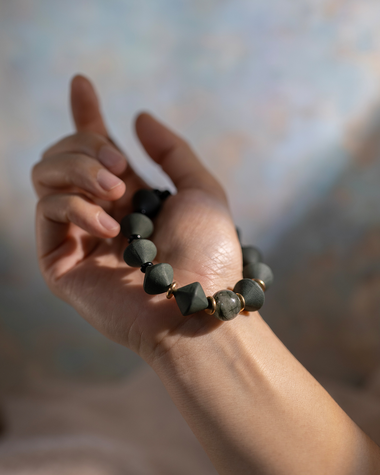Conical Bead Bracelet – Guided Flow Incense Bracelet (Inner Diameter 17.5cm) - Green · Dream Spirit · Bracelet · Wrist 17.3cm
