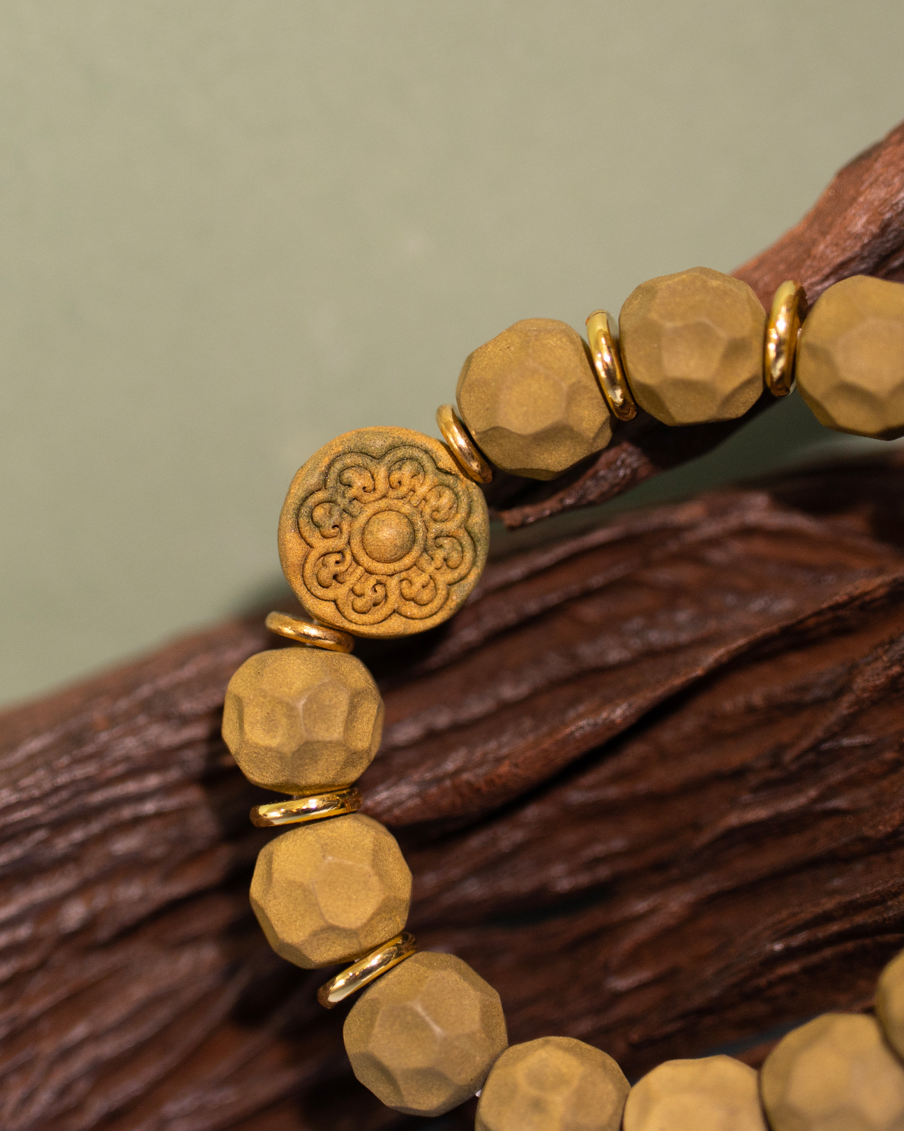 Faceted Bead Bracelet – Longjing Jasmine Couple Bracelet Men's Version (17.5cm) - Light Green · Longjing Jasmine · Men · Wrist 17.5cm