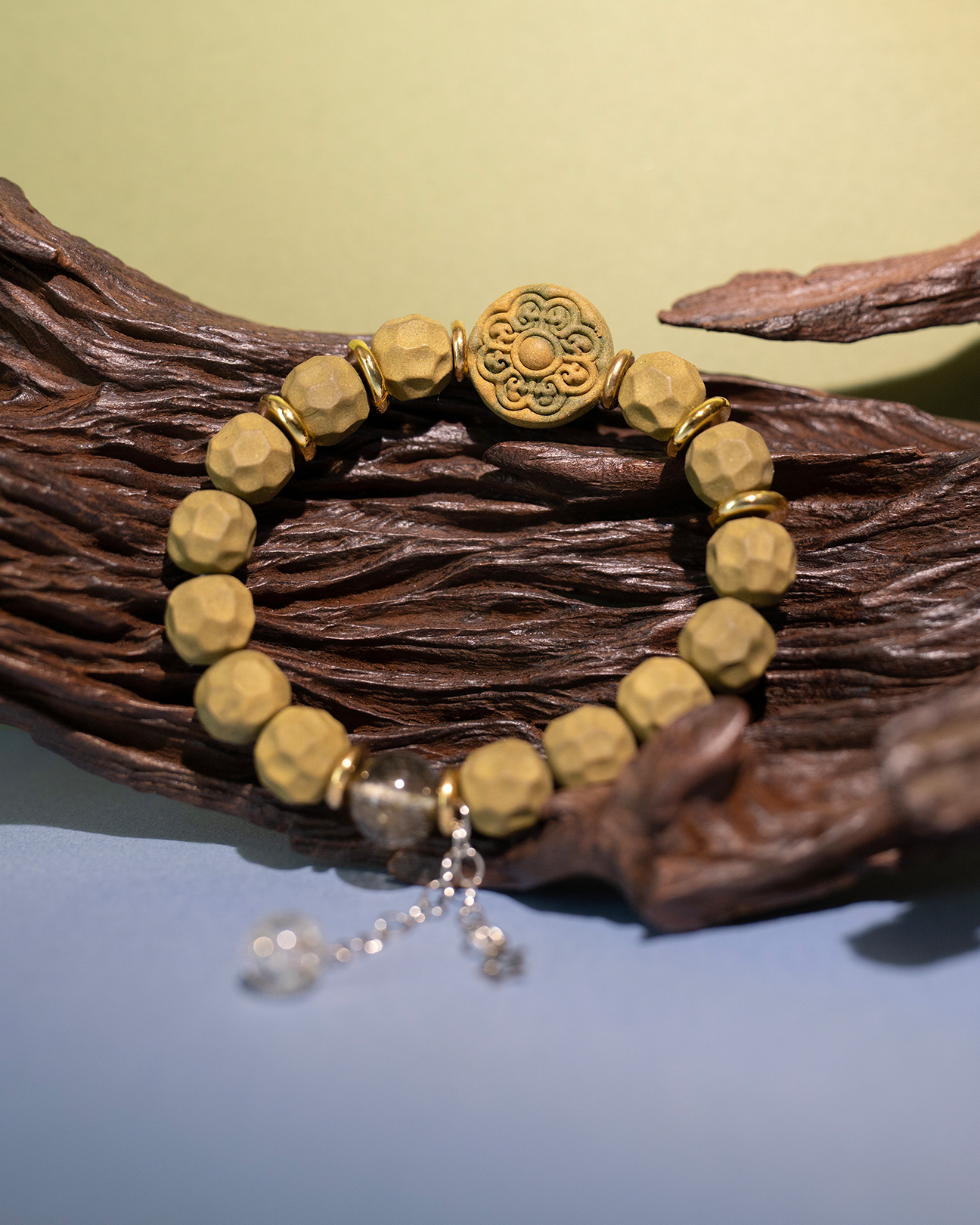 Faceted Bead Bracelet – Longjing Jasmine Couple Bracelet Women's Version (15cm) - Light Green · Longjing Jasmine · Women · Wrist 15cm