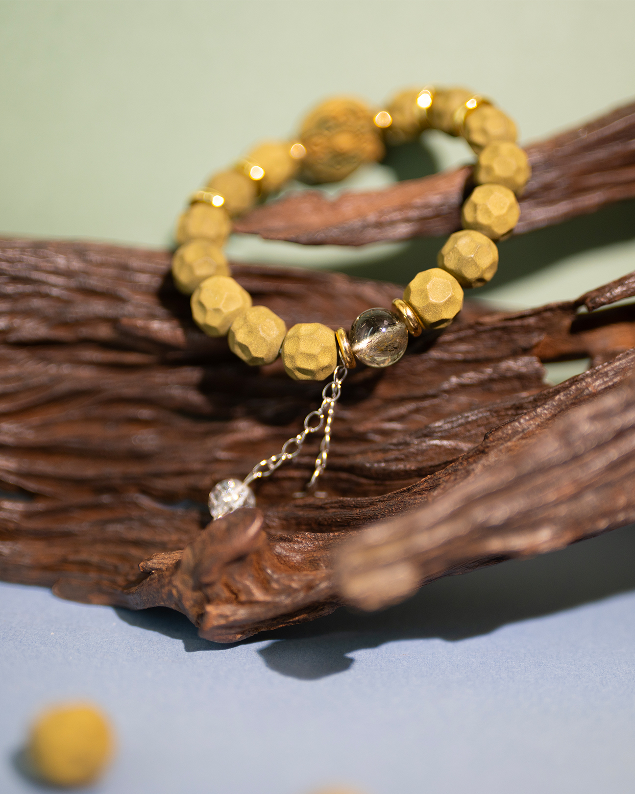 Faceted Bead Bracelet – Longjing Jasmine Couple Bracelet Women's Version (15cm) - Light Green · Longjing Jasmine · Women · Wrist 15cm