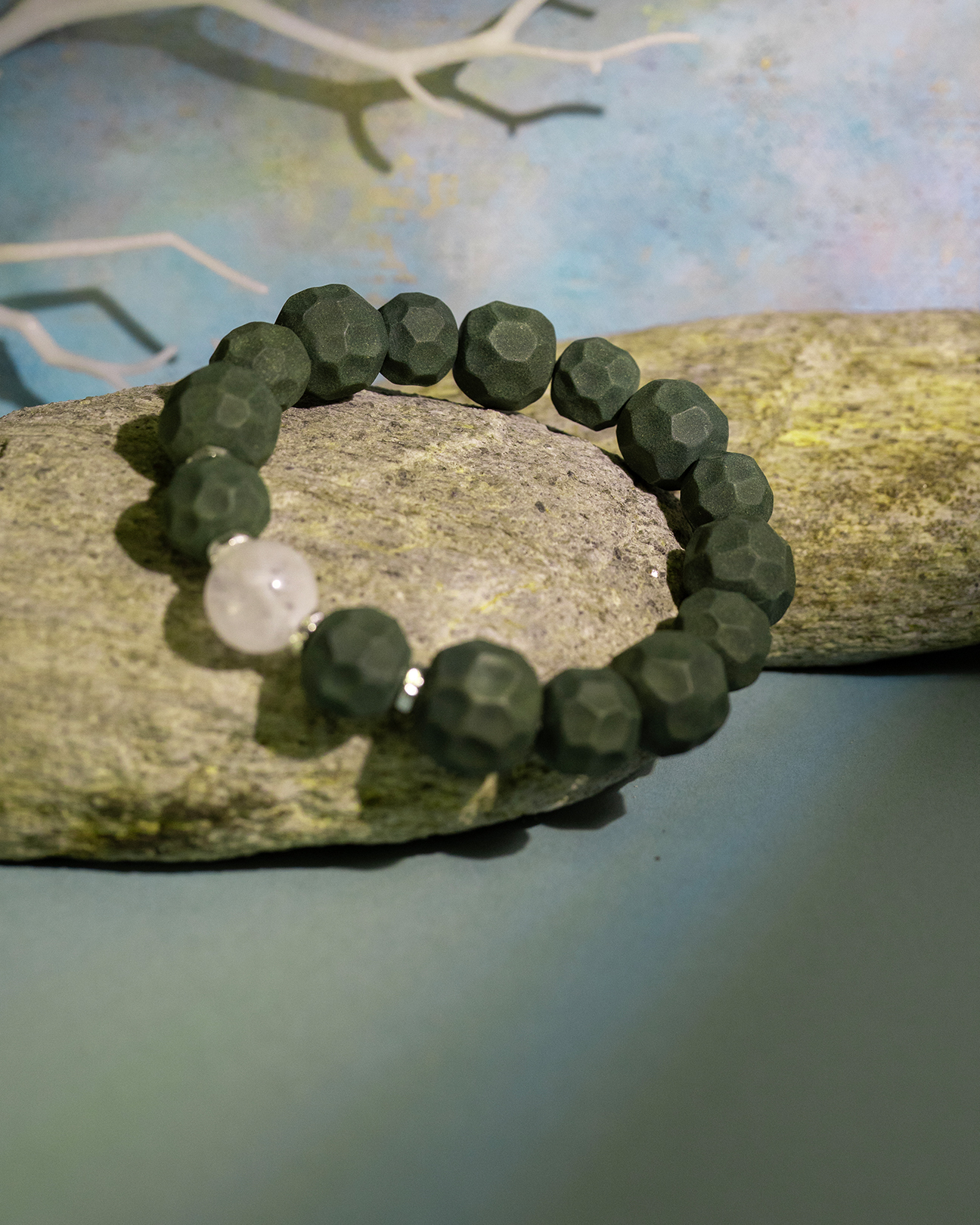 Faceted Bead Bracelet – Dream Incense Couple Bracelet Men's Version (19cm) - Green · Dream Spirit · Men · Wrist 19cm