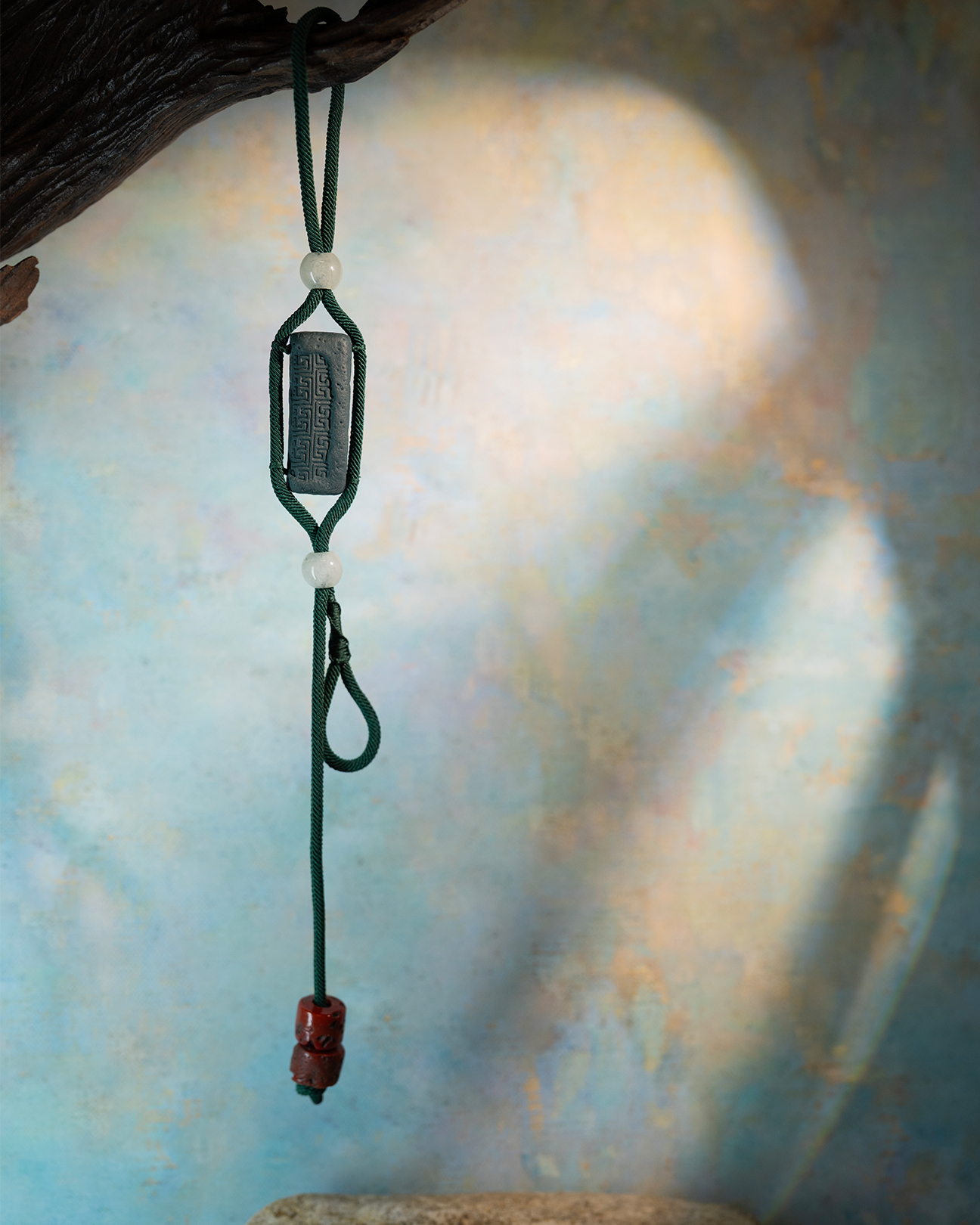 Adjustable Bracelet – Blue Medicine Incense Pendant with Flowing Structure - Blue · Blue Medicine · Bracelet · Wrist 13–17cm