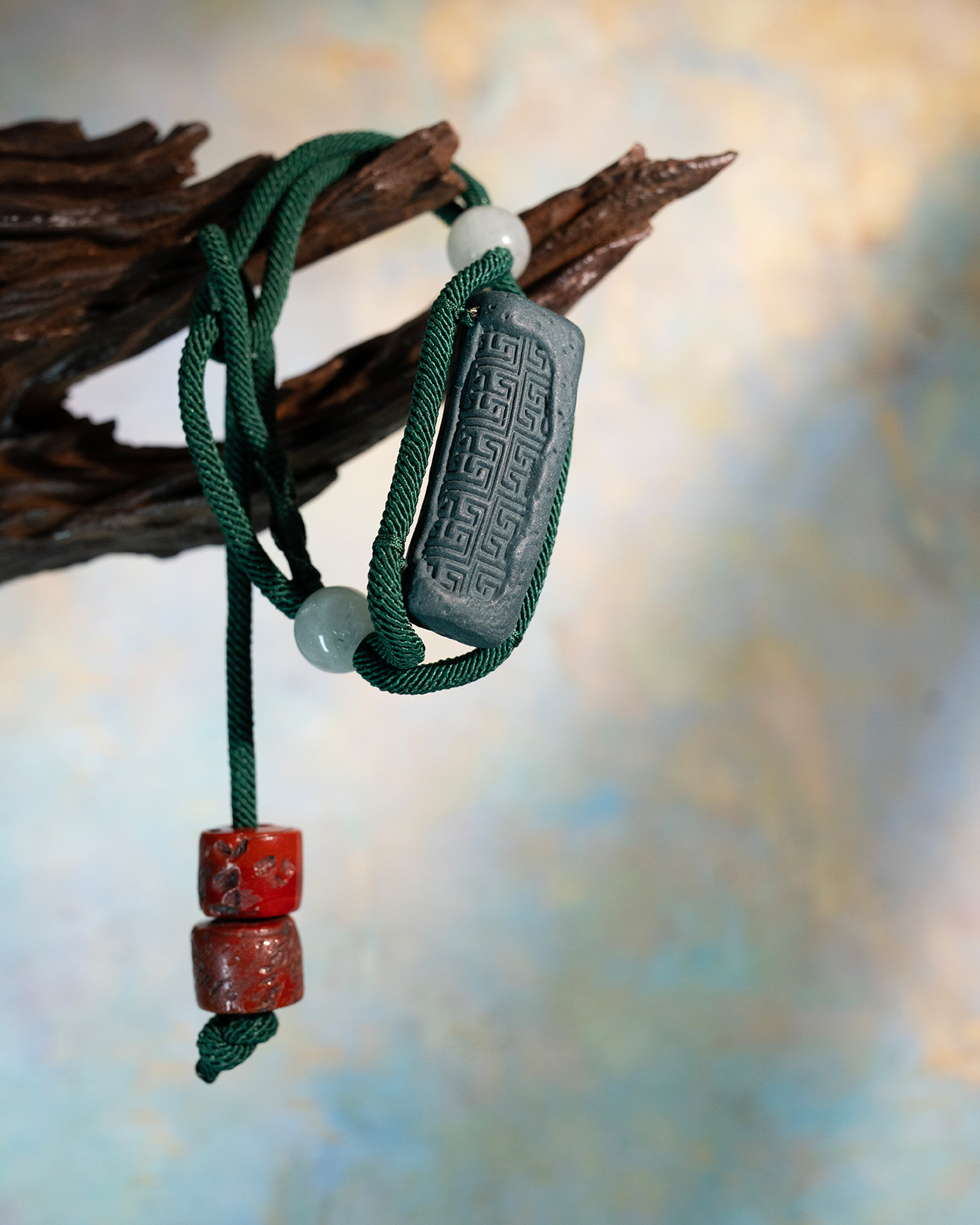 Adjustable Bracelet – Blue Medicine Incense Pendant with Flowing Structure - Blue · Blue Medicine · Bracelet · Wrist 13–17cm