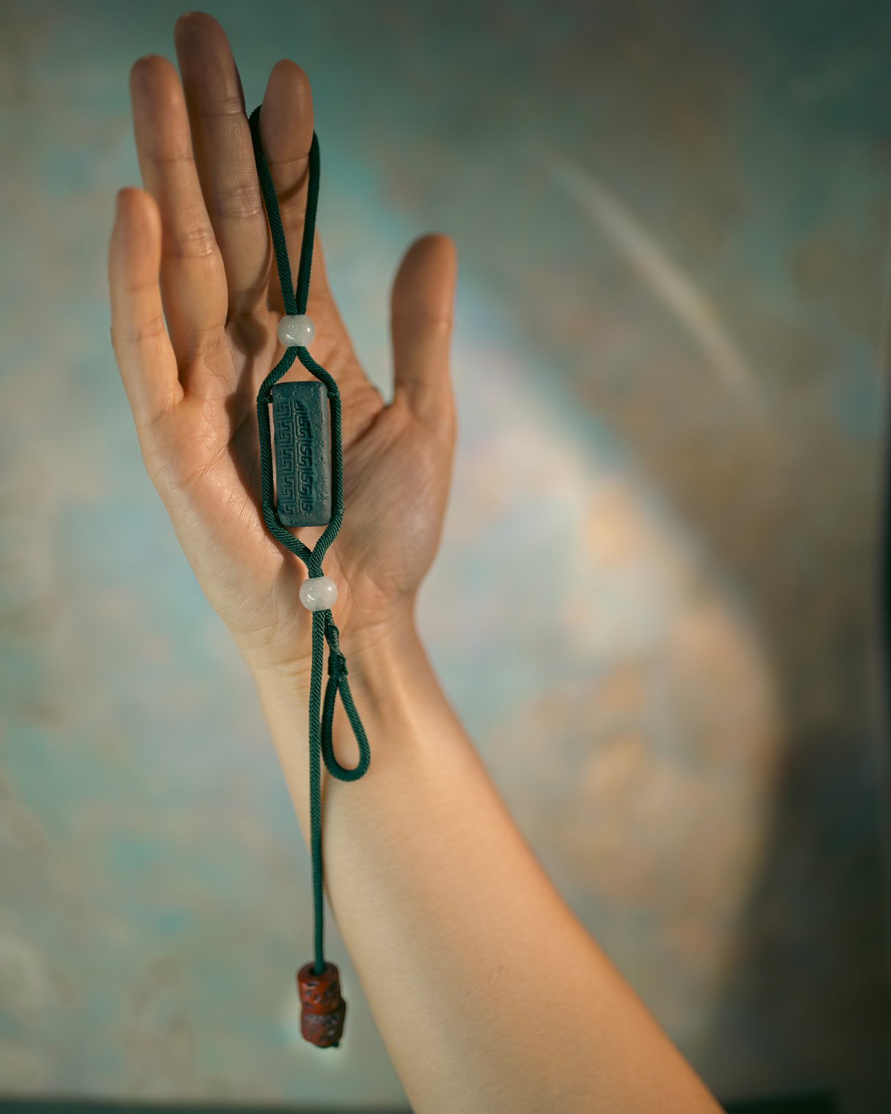Adjustable Bracelet – Blue Medicine Incense Pendant with Flowing Structure - Blue · Blue Medicine · Bracelet · Wrist 13–17cm