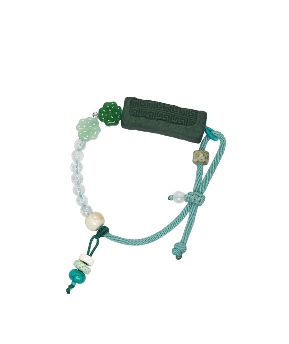 Adjustable Bracelet – Blue Medicine Incense Pendant with Path Structure - Green · Dream Spirit · Path · Bracelet · Wrist 13.5–19cm