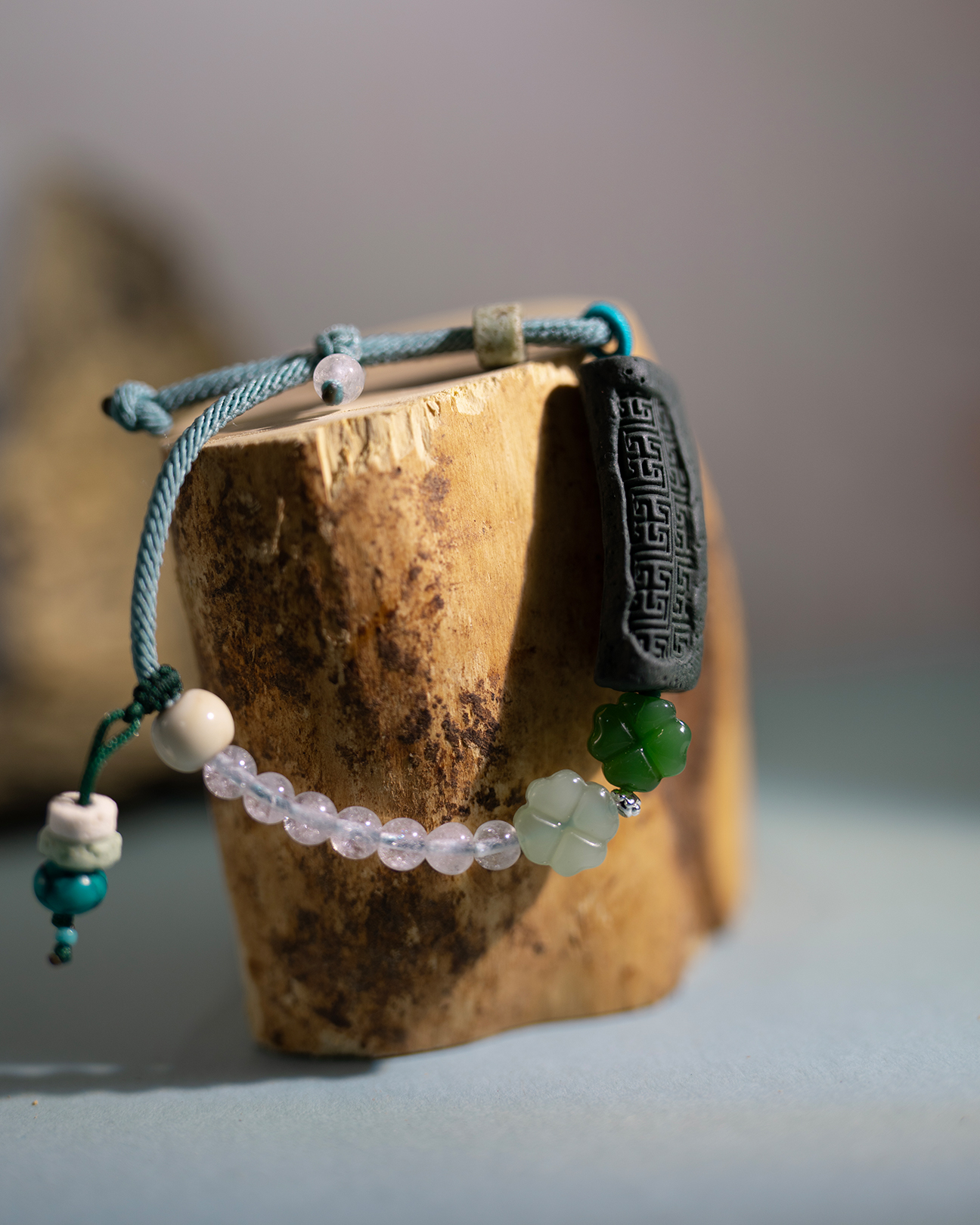 Adjustable Bracelet – Blue Medicine Incense Pendant with Path Structure - Green · Dream Spirit · Path · Bracelet · Wrist 13.5–19cm