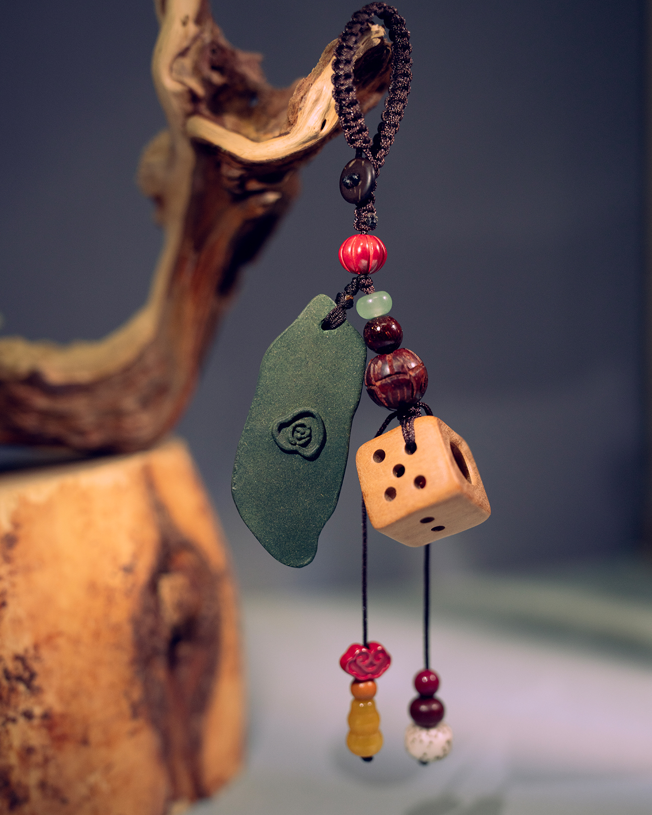 Terraced Charm Pendant – Dream Incense Protective Hanging Ornament - Green · Dream Spirit · Hanging Charm · 5cm Drop Length