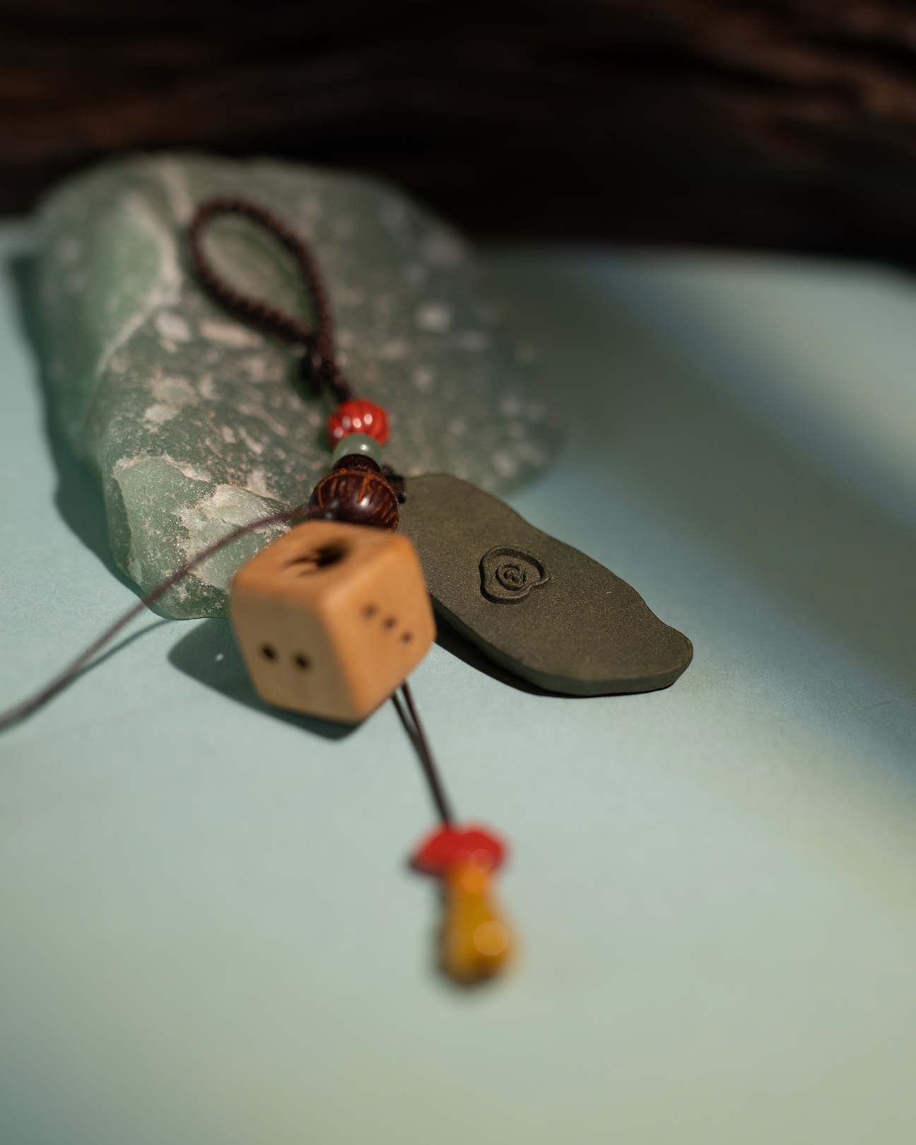 Terraced Charm Pendant – Dream Incense Protective Hanging Ornament - Green · Dream Spirit · Hanging Charm · 5cm Drop Length