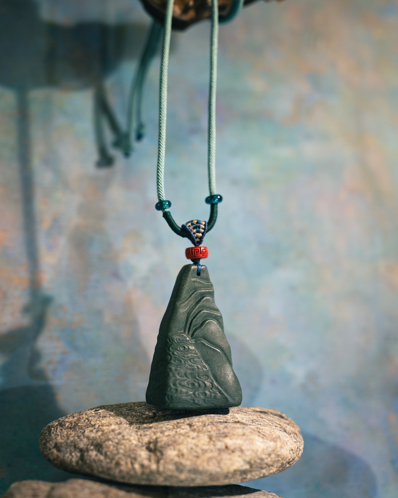 Cloud Mountain Necklace – Dream Incense Energy Pendant (Basic Edition) - Green · Dream Spirit · Basic · Necklace · 45–85cm