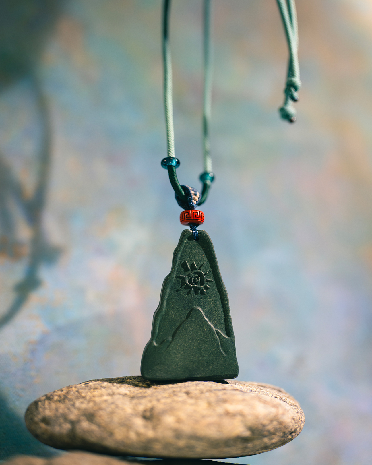 Cloud Mountain Necklace – Dream Incense Energy Pendant (Basic Edition) - Green · Dream Spirit · Basic · Necklace · 45–85cm