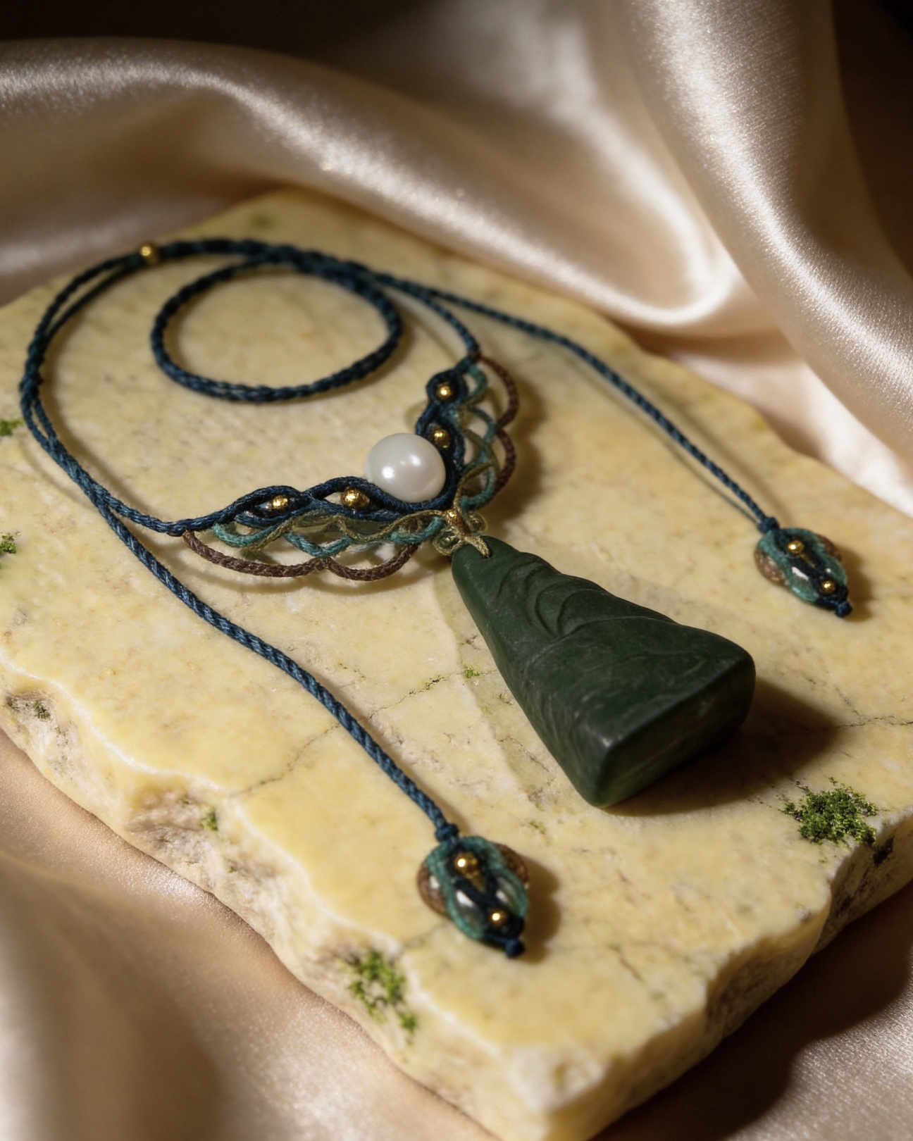 Cloud Mountain Necklace – Dream Incense Energy Pendant (Deluxe Edition) - Green · Dream Spirit · Premium · Necklace · 32–65cm
