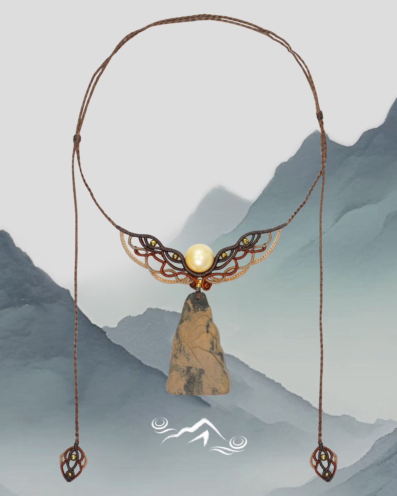Cloud Mountain Necklace – Dual Incense Energy Pendant (Deluxe Edition) - Mixed · Dual Blend · Premium · Necklace · 32–65cm