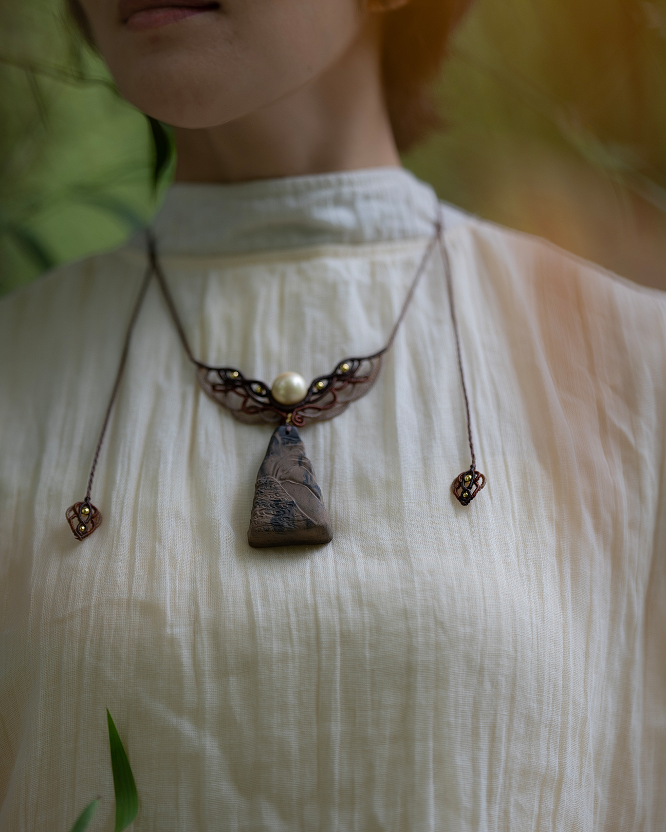 Cloud Mountain Necklace – Dual Incense Energy Pendant (Deluxe Edition) - Mixed · Dual Blend · Premium · Necklace · 32–65cm