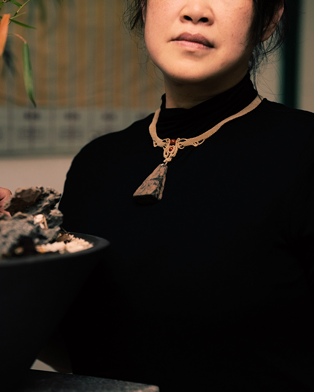Cloud Mountain Necklace – Dual Incense Choker Pendant (Premium Edition) - Mixed · Dual Blend · Advanced · Choker Necklace · 44–46cm