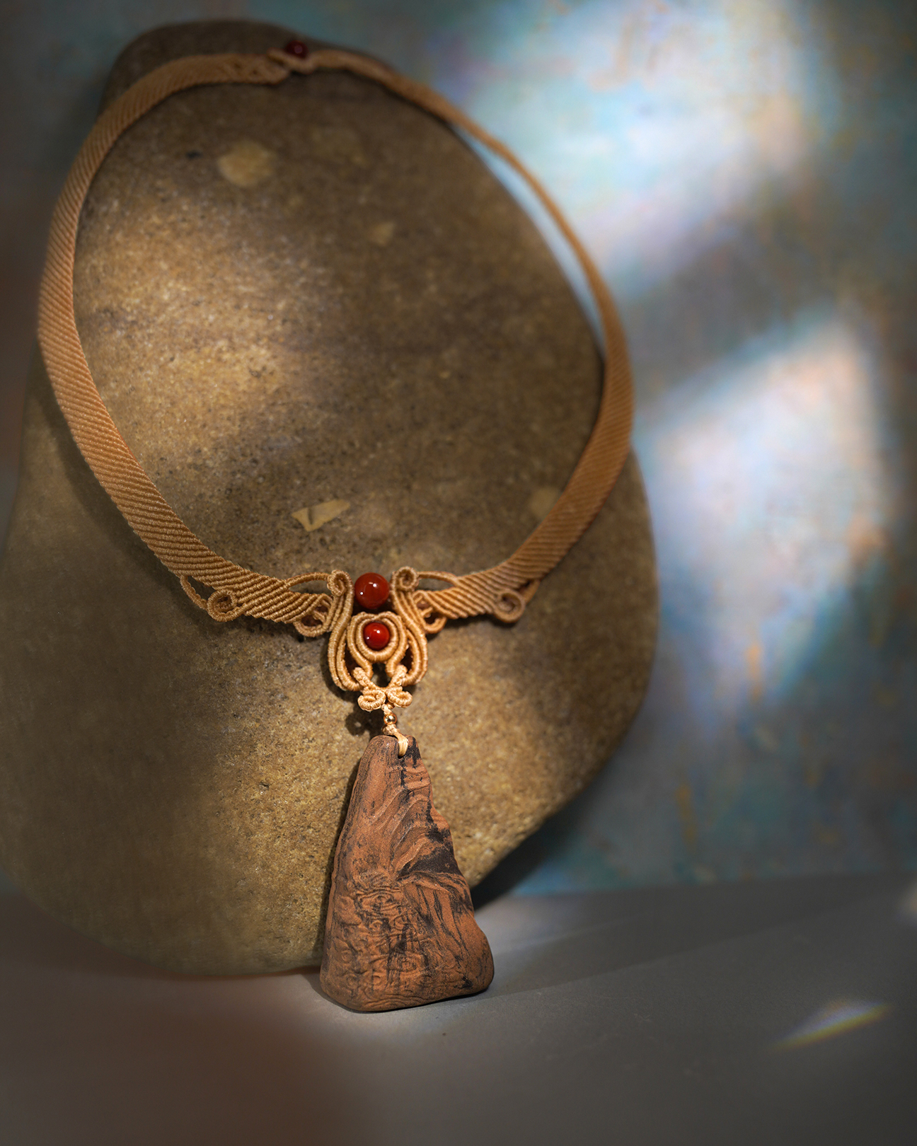 Cloud Mountain Necklace – Dual Incense Choker Pendant (Premium Edition) - Mixed · Dual Blend · Advanced · Choker Necklace · 44–46cm
