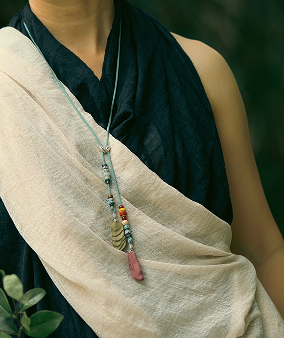 Dual Pendant Necklace – Bird & Terraced Incense Balance Pendant - Dual Tone · Dual Blend · Dual Pendant · Necklace · 80cm