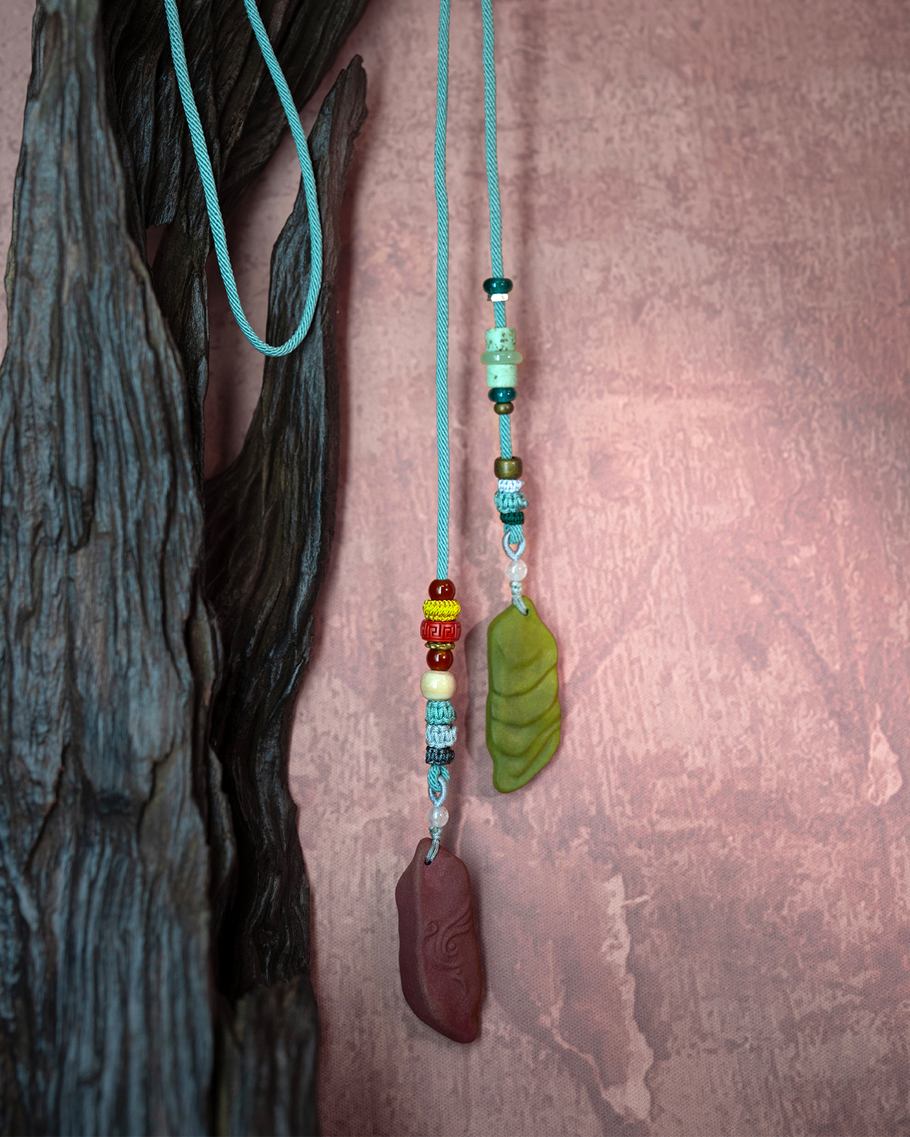 Dual Pendant Necklace – Bird & Terraced Incense Balance Pendant - Dual Tone · Dual Blend · Dual Pendant · Necklace · 80cm