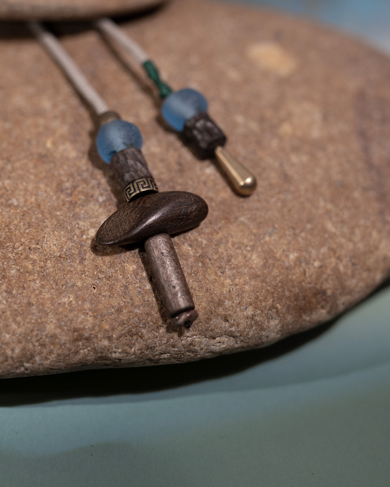 Adjustable Necklace – Blue Medicine Incense Pendant with Dual Balance Structure - Blue · Blue Medicine · Small · Necklace · 30–90cm