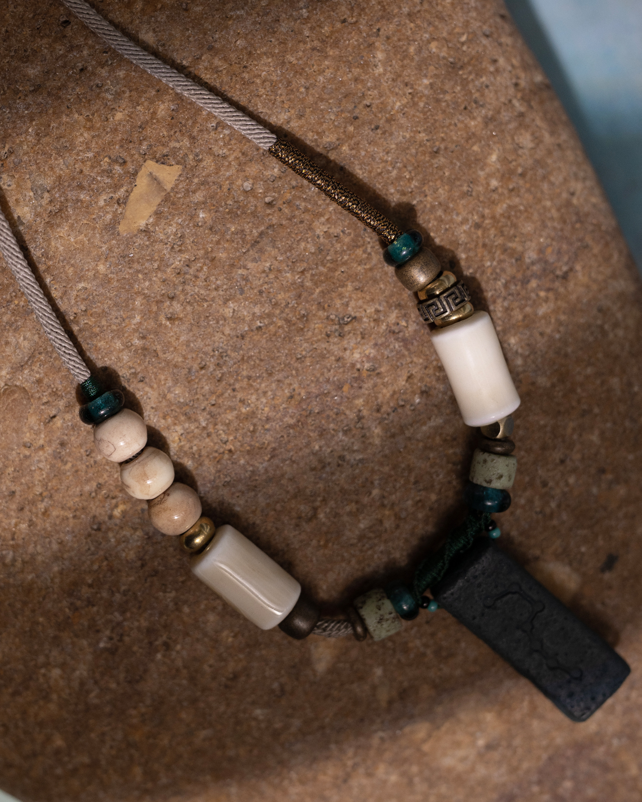Adjustable Necklace – Blue Medicine Incense Pendant with Dual Balance Structure - Blue · Blue Medicine · Small · Necklace · 30–90cm