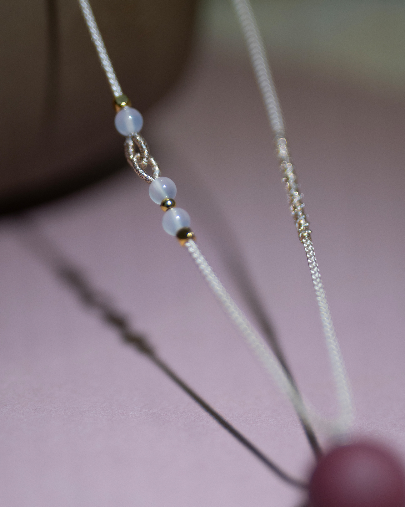 Adjustable Necklace – Rose Incense Bead Pendant with Central Balance Structure - Rose · Rose Blend · Core · Necklace · 35–62cm