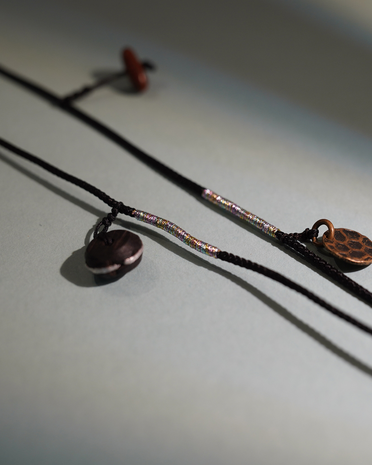 Adjustable Necklace – Mixed Incense Bead Pendant with Multi-Symbolic Structure - Mixed · Dual Blend · Composite · Necklace · 36–60cm