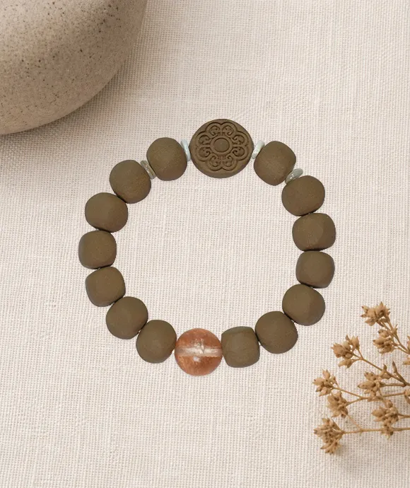 Golden Bead Bracelet – Rhythm Flow Incense Bracelet (Inner Diameter 16cm) - Gold White · Gold White Blend · Bracelet · Wrist 15.8cm
