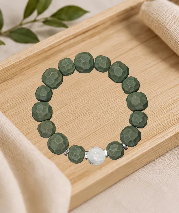 Faceted Bead Bracelet – Dream Incense Couple Bracelet Men's Version (19cm) - Green · Dream Spirit · Men · Wrist 19cm