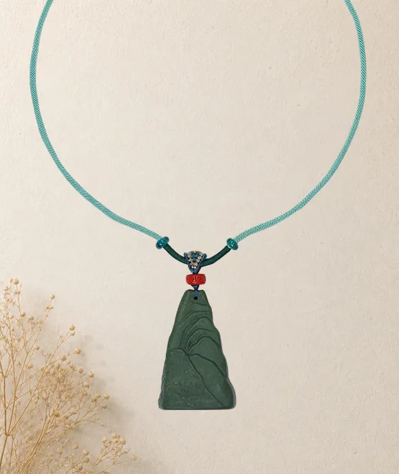 Cloud Mountain Necklace – Dream Incense Energy Pendant (Basic Edition) - Green · Dream Spirit · Basic · Necklace · 45–85cm