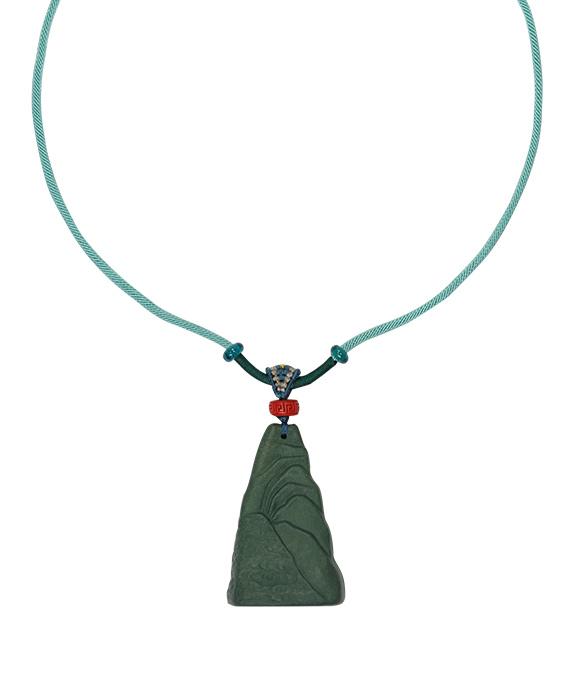 Cloud Mountain Necklace – Dream Incense Energy Pendant (Basic Edition) - Green · Dream Spirit · Basic · Necklace · 45–85cm