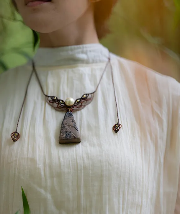 Cloud Mountain Necklace – Dual Incense Energy Pendant (Deluxe Edition) - Mixed · Dual Blend · Premium · Necklace · 32–65cm