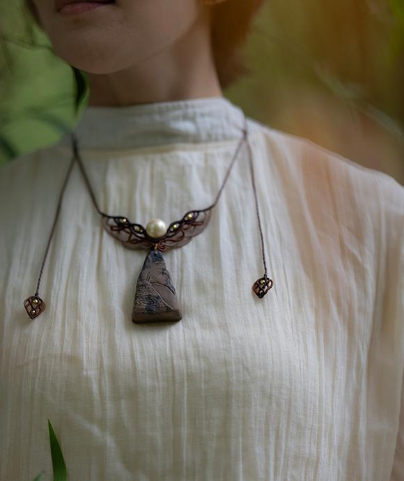 Cloud Mountain Necklace – Dual Incense Energy Pendant (Deluxe Edition) - Mixed · Dual Blend · Premium · Necklace · 32–65cm