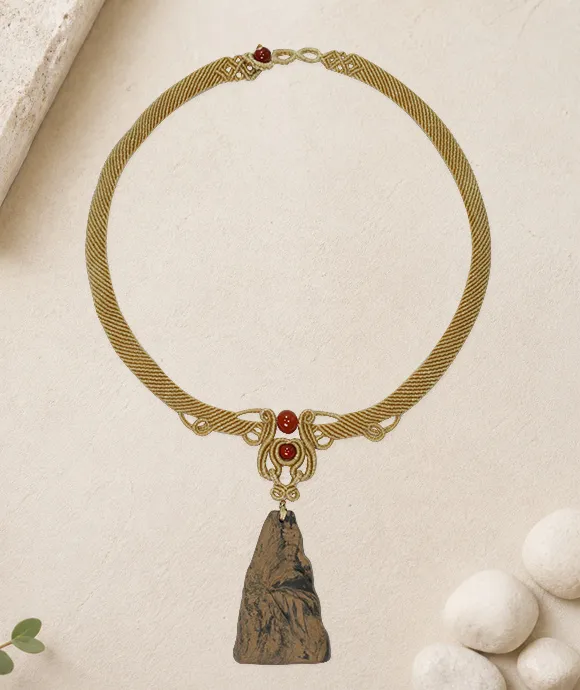 Cloud Mountain Necklace – Dual Incense Choker Pendant (Premium Edition) - Mixed · Dual Blend · Advanced · Choker Necklace · 44–46cm