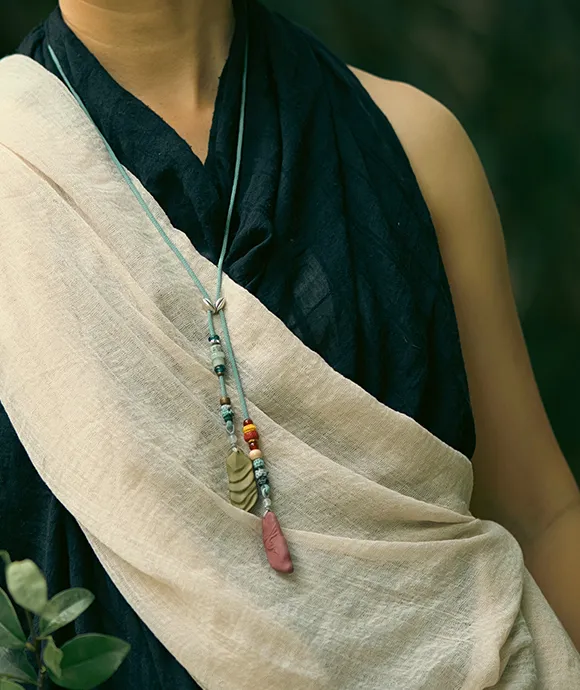 Dual Pendant Necklace – Bird & Terraced Incense Balance Pendant - Dual Tone · Dual Blend · Dual Pendant · Necklace · 80cm