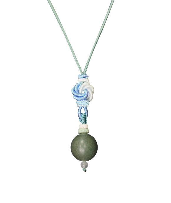 Adjustable Necklace – Green Incense Bead Pendant with Mandala Knot Structure - Green · Dream Spirit · Knot Structure · Necklace · 35–66cm