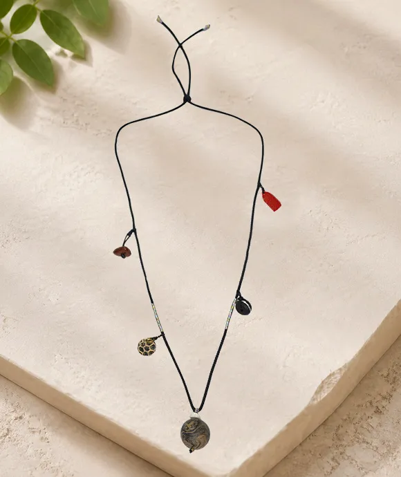 Adjustable Necklace – Mixed Incense Bead Pendant with Multi-Symbolic Structure - Mixed · Dual Blend · Composite · Necklace · 36–60cm
