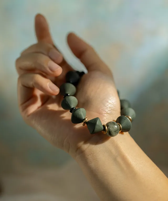 Conical Bead Bracelet – Guided Flow Incense Bracelet (Inner Diameter 17.5cm) - Green · Dream Spirit · Bracelet · Wrist 17.3cm