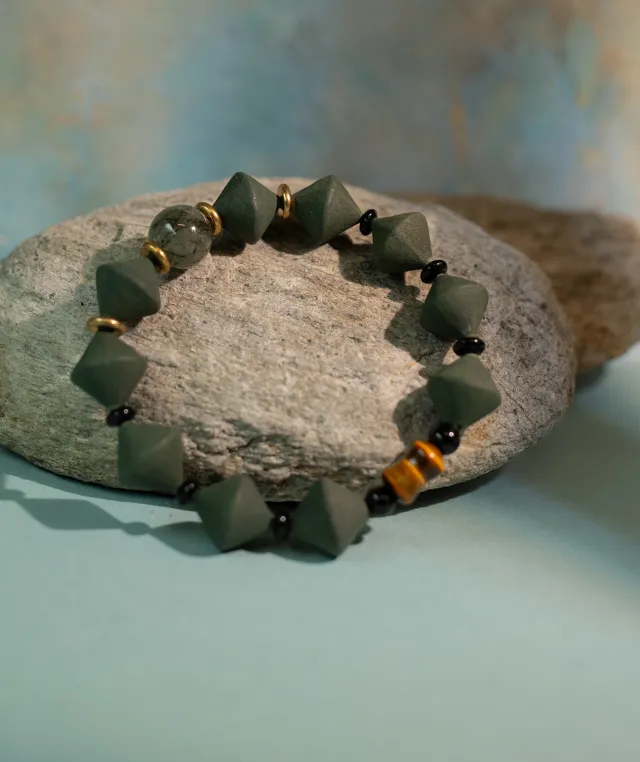 Conical Bead Bracelet – Guided Flow Incense Bracelet (Inner Diameter 17.5cm) - Green · Dream Spirit · Bracelet · Wrist 17.3cm
