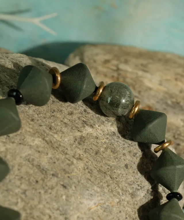 Conical Bead Bracelet – Guided Flow Incense Bracelet (Inner Diameter 17.5cm) - Green · Dream Spirit · Bracelet · Wrist 17.3cm