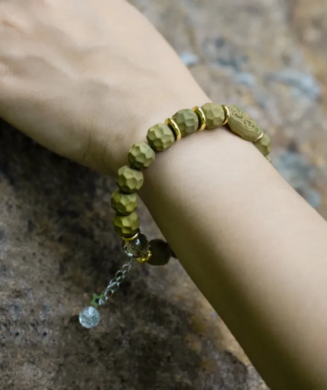 Faceted Bead Bracelet – Longjing Jasmine Couple Bracelet Women's Version (15cm) - Light Green · Longjing Jasmine · Women · Wrist 15cm