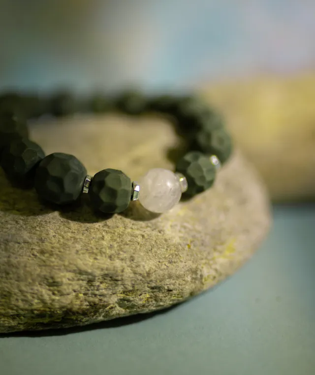 Faceted Bead Bracelet – Dream Incense Couple Bracelet Men's Version (19cm) - Green · Dream Spirit · Men · Wrist 19cm