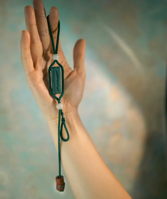 Adjustable Bracelet – Blue Medicine Incense Pendant with Flowing Structure - Blue · Blue Medicine · Bracelet · Wrist 13–17cm