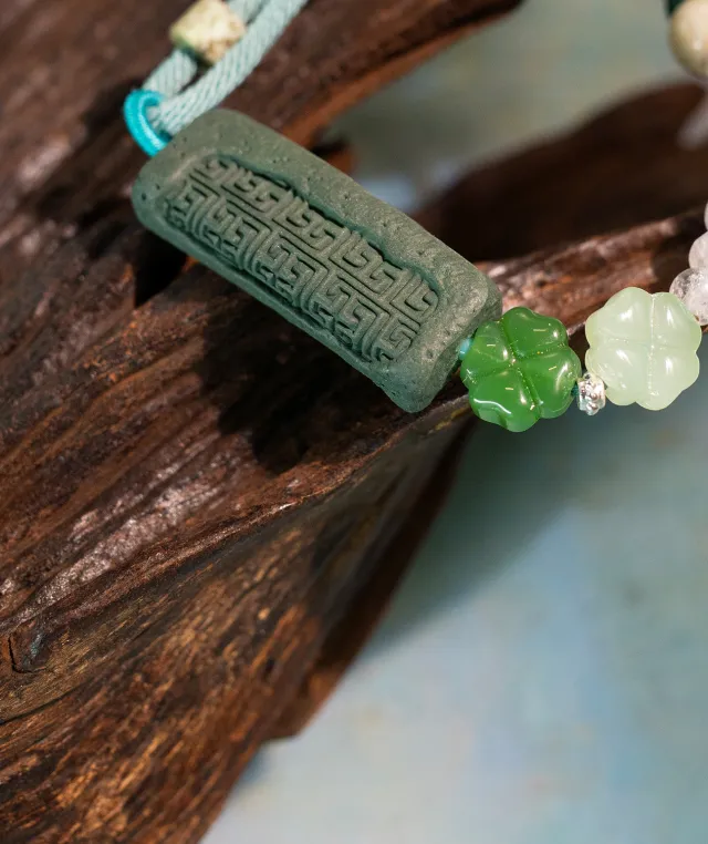 Adjustable Bracelet – Blue Medicine Incense Pendant with Path Structure - Green · Dream Spirit · Path · Bracelet · Wrist 13.5–19cm