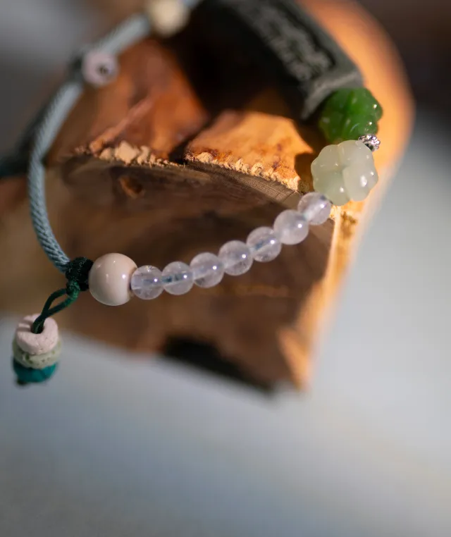 Adjustable Bracelet – Blue Medicine Incense Pendant with Path Structure - Green · Dream Spirit · Path · Bracelet · Wrist 13.5–19cm
