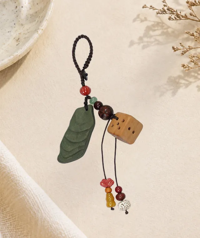 Terraced Charm Pendant – Dream Incense Protective Hanging Ornament - Green · Dream Spirit · Hanging Charm · 5cm Drop Length