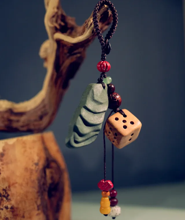 Terraced Charm Pendant – Dream Incense Protective Hanging Ornament - Green · Dream Spirit · Hanging Charm · 5cm Drop Length