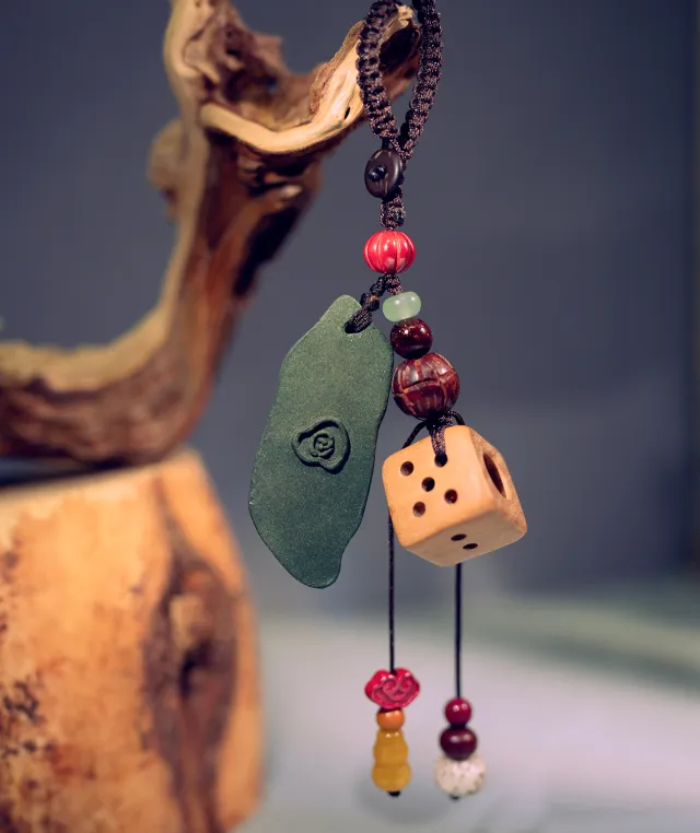Terraced Charm Pendant – Dream Incense Protective Hanging Ornament - Green · Dream Spirit · Hanging Charm · 5cm Drop Length