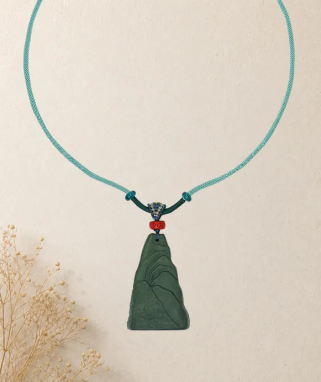 Cloud Mountain Necklace – Dream Incense Energy Pendant (Basic Edition) - Green · Dream Spirit · Basic · Necklace · 45–85cm