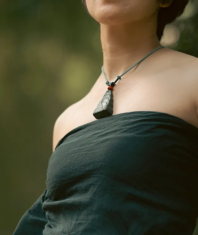 Cloud Mountain Necklace – Dream Incense Energy Pendant (Basic Edition) - Green · Dream Spirit · Basic · Necklace · 45–85cm