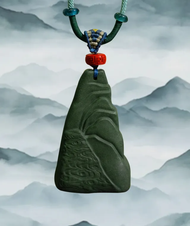 Cloud Mountain Necklace – Dream Incense Energy Pendant (Basic Edition) - Green · Dream Spirit · Basic · Necklace · 45–85cm