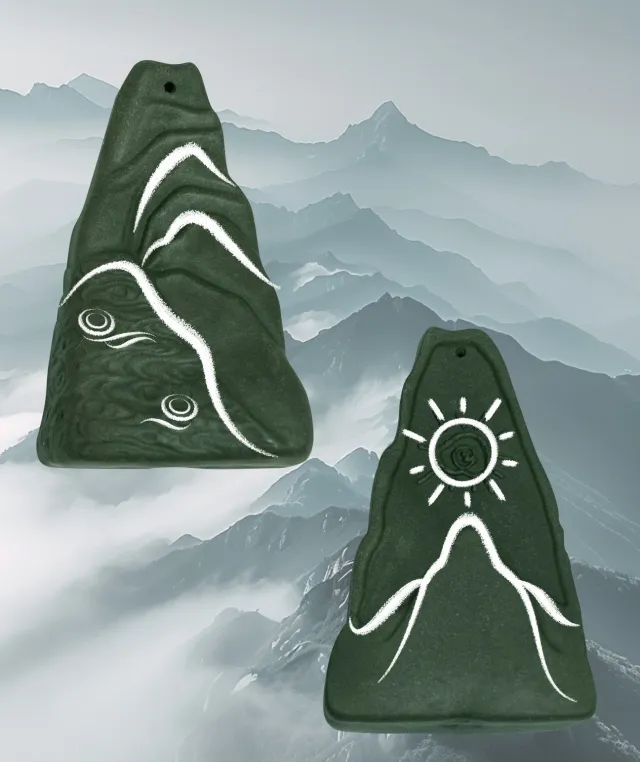 Cloud Mountain Necklace – Dream Incense Energy Pendant (Basic Edition) - Green · Dream Spirit · Basic · Necklace · 45–85cm